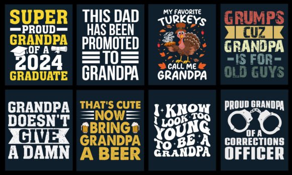 Grandpa T-Shirt Design Bundle: Graphics for Real Crafts