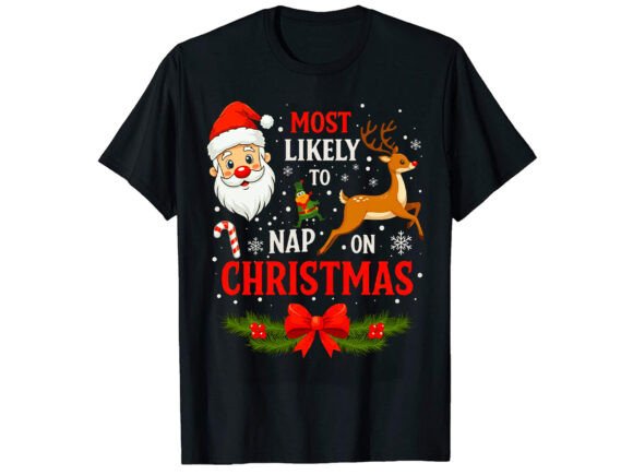 Most Likely to Nap on Christmas Funny Graphic Design