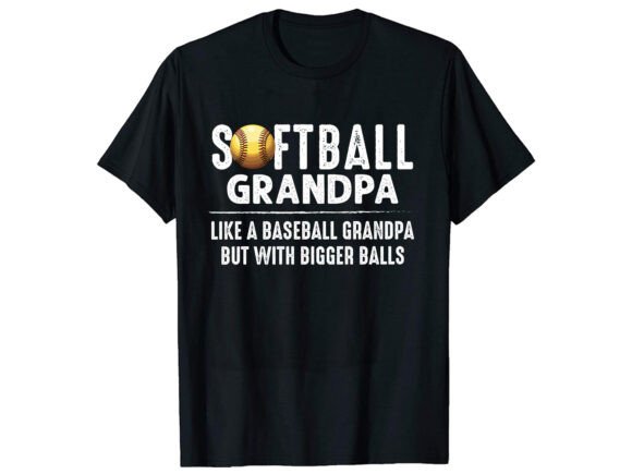 Softball Grandpa T-Shirt Design: A Graphic Asset for Modern Blog Graphics