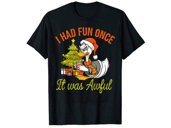 Vintage Funny Christmas Duck Sublimation Graphics for T-Shirt Designs